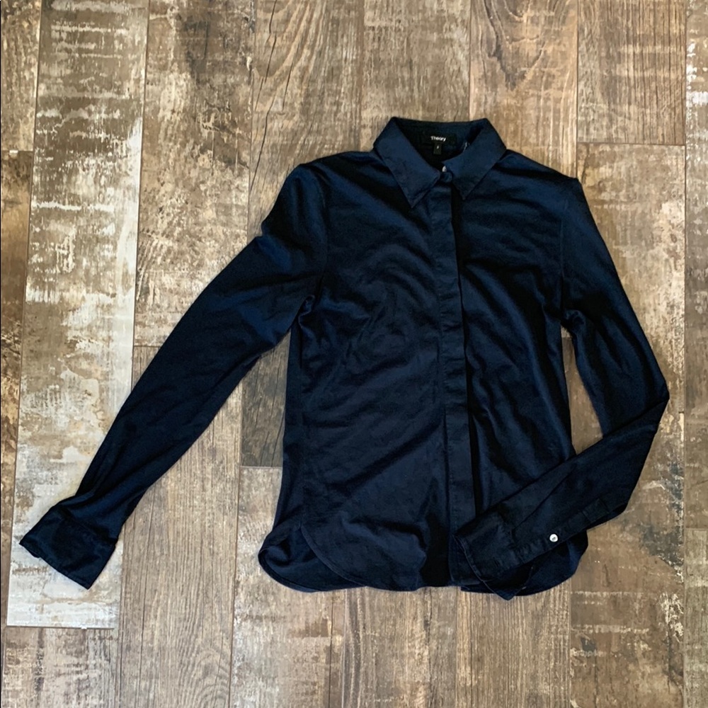 THEORY Woman’s Cotton Black Shirt